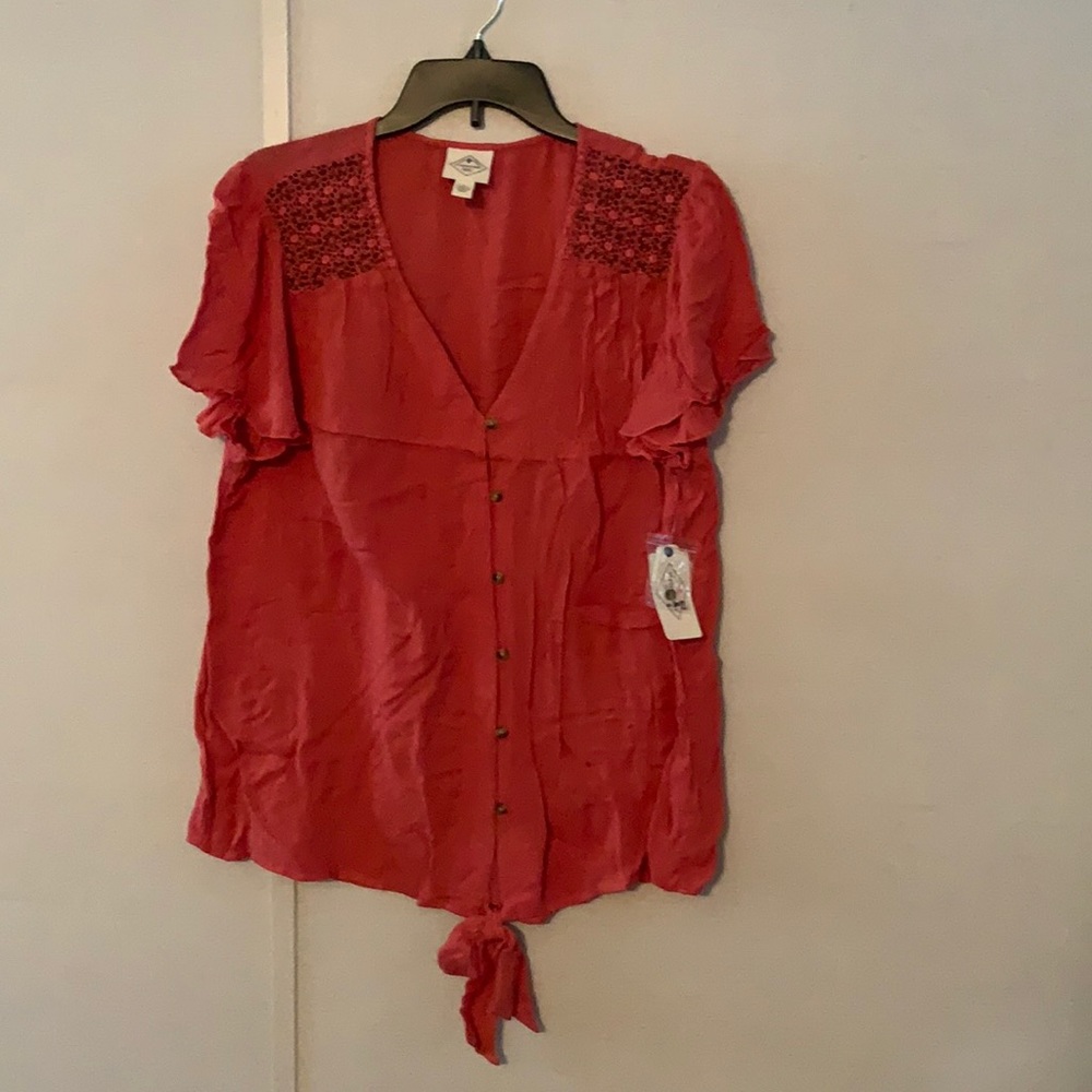 Brand New Button Down, Tie in Front Top